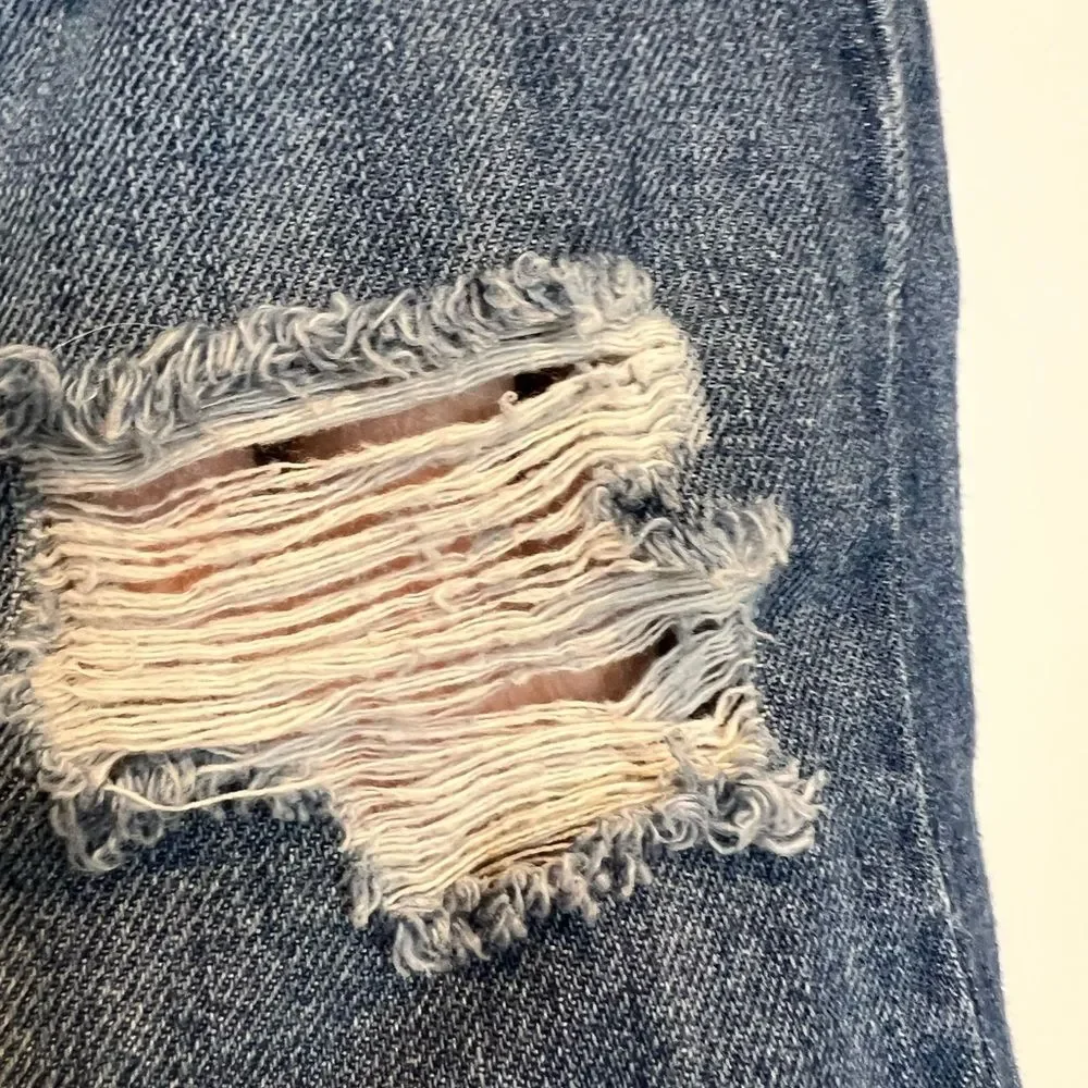 Tommy Hilfiger Distressed Denim Mini Skirt coastal SZ 6